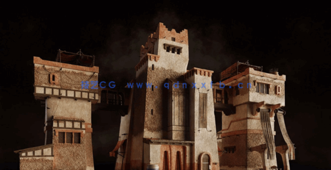 39G超大C4D古埃及金字塔雄伟神庙古代帝国文明城市建筑模型合集(图21)