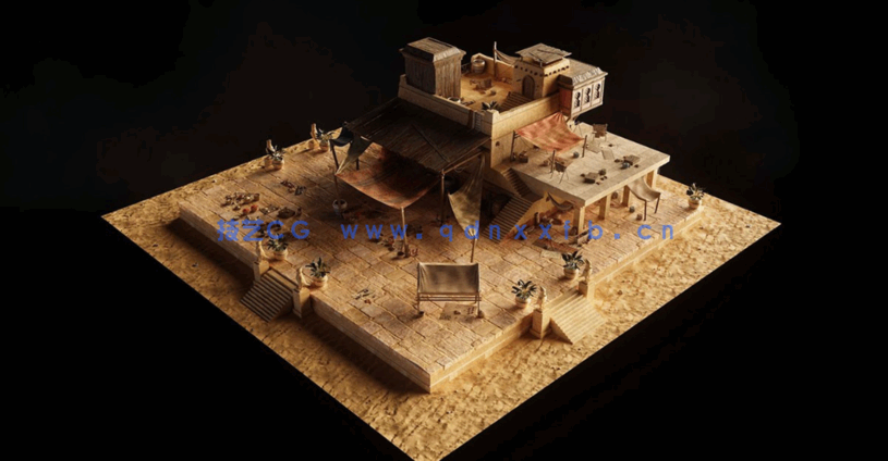 39G超大C4D古埃及金字塔雄伟神庙古代帝国文明城市建筑模型合集(图14)