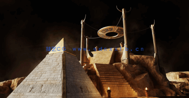 39G超大C4D古埃及金字塔雄伟神庙古代帝国文明城市建筑模型合集(图16)