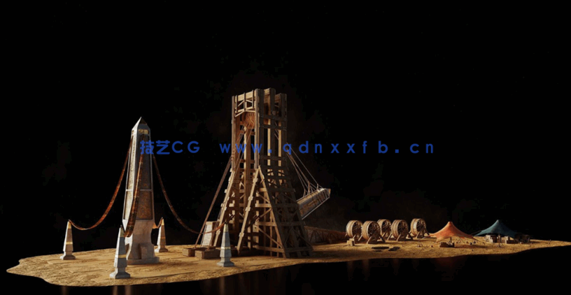 39G超大C4D古埃及金字塔雄伟神庙古代帝国文明城市建筑模型合集(图22)