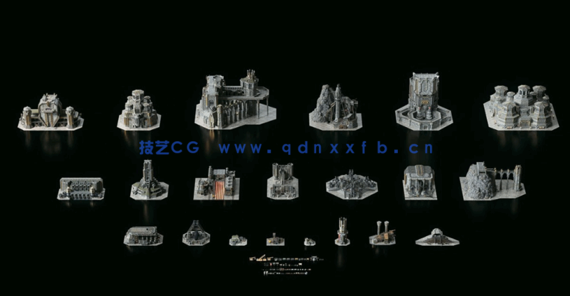 17G大小C4D中世纪铁匠城堡科幻游戏建筑模型合集(图2)