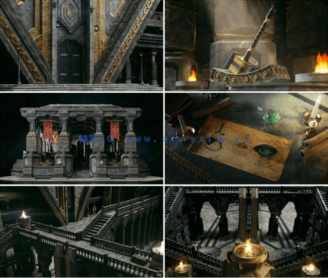 17G大小C4D中世纪铁匠城堡科幻游戏建筑模型合集(图3)