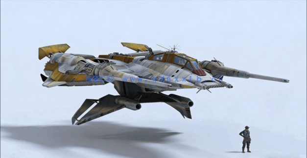 C4D太空舰队零件飞船机组人员科幻未来战舰模型合集(图4)