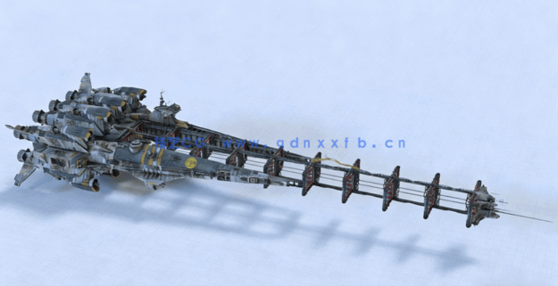 C4D太空舰队零件飞船机组人员科幻未来战舰模型合集(图5)