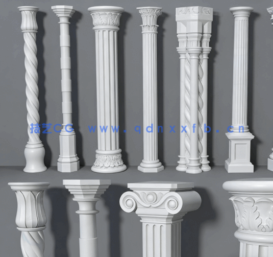 10组建筑柱子高质量3D模型合集(图5)