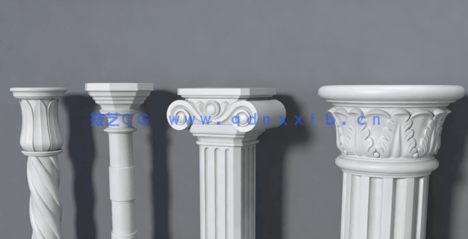 10组建筑柱子高质量3D模型合集(图1)