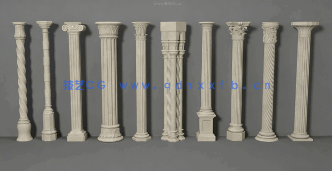 10组建筑柱子高质量3D模型合集(图4)