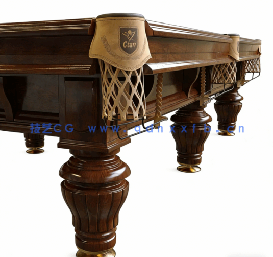 [家具模型] 台球桌案台球球杆体育娱乐用品3D模型(图2)