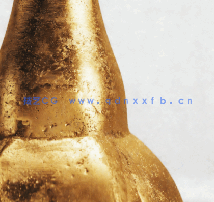 [家具模型] 精美樱花枝植物铝制金属花瓶3D模型(图4)