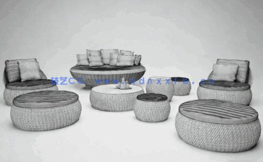 [家具模型] 32组高品质户外家具桌椅沙发等3D模型合集 Evermotion Archmodels第256季(图4)