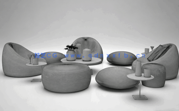 [家具模型] 32组高品质户外家具桌椅沙发等3D模型合集 Evermotion Archmodels第256季(图5)