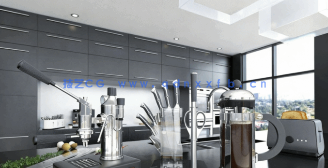 [家具模型] 44组高品质厨房用具餐具3D模型合集 Evermotion Archmodels第145季(图1)