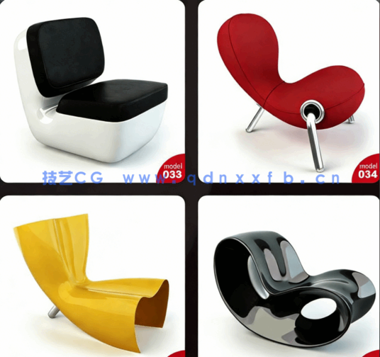 [家具模型] 80组高品质现代风格座椅椅子家具3D模型合集 Evermotion Archmodels第125季(图2)