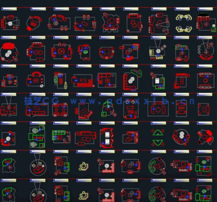 手绘风CAD图库+PS手绘风格彩平模板(图6)