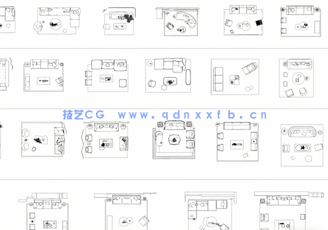 2026年最新家装客厅沙发组合CAD图库CAD沙发CAD茶几CAD地毯CAD组合沙发(图3)