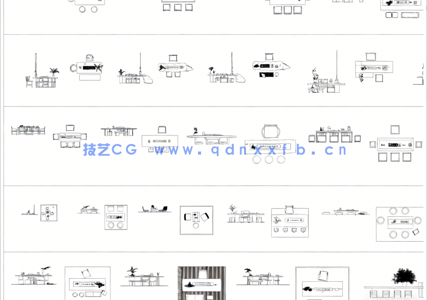  2026年最新新中式茶桌椅组合CAD图库CAD茶桌CAD椅子(图5)