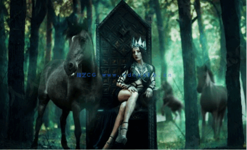 不同种类黑骏马科幻场景图层叠加PSD模板(图1)