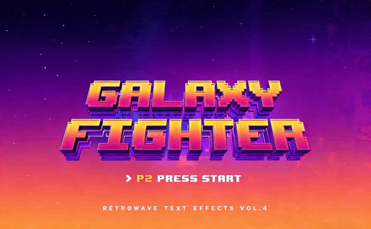 80年代复古科幻特效3D文字样式PSD模板(图6)