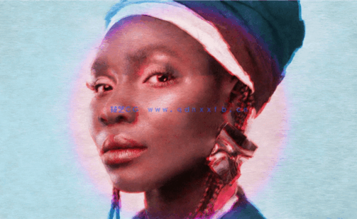 渐变叠加毛刺故障效果人像PSD模板合集(图1)