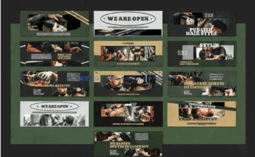 理发店理发过程广告宣传PSD模板合集(图2)