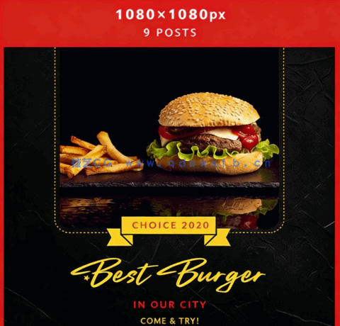 汉堡类快餐厅菜品菜单价格等元素设计PSD模板合集(图1)