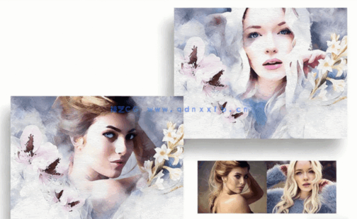 美艳鲜花装饰照片艺术特效PSD模板(图2)