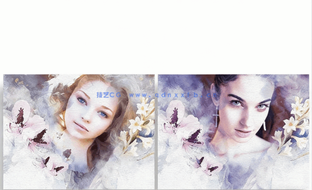 美艳鲜花装饰照片艺术特效PSD模板(图3)