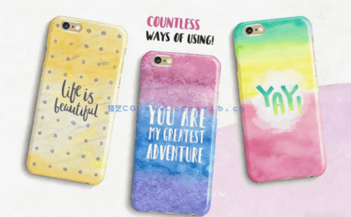 多彩甜美清新水墨晕染效果背景PSD模版(图4)