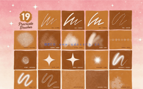 20组复古风格Logo标志Procreate笔刷合集(图2)
