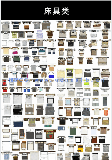 PS室内设计彩色平面图家装工装家具平面图块室内彩平图PSD素材(图3)