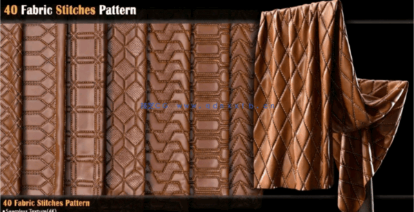  Artstation 40组Substance皮革织物针法图案材质预设(图2)