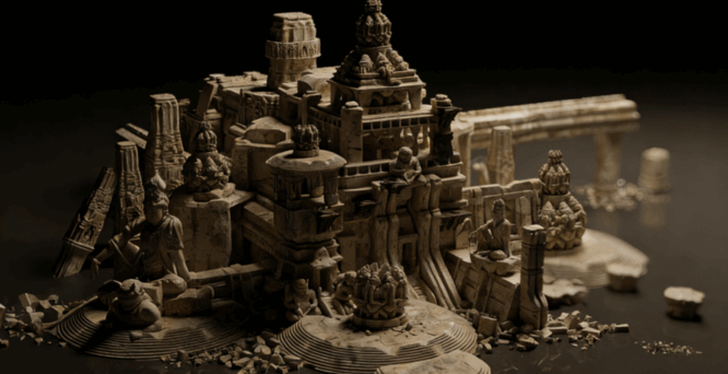 [建筑景观] 60组古庙遗址神庙废墟建筑环境场景3D模型(图3)