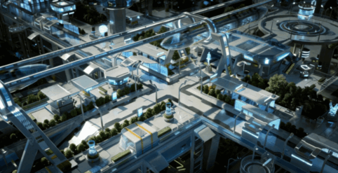 [建筑景观] 高科技城市街道景观建筑环境场景3D模型合集(图2)