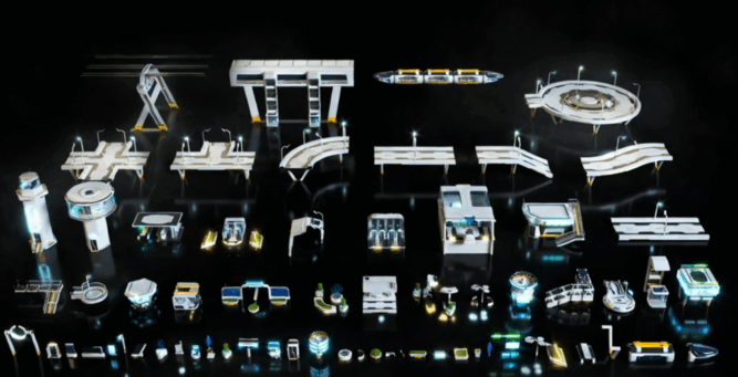 [建筑景观] 高科技城市街道景观建筑环境场景3D模型合集(图3)