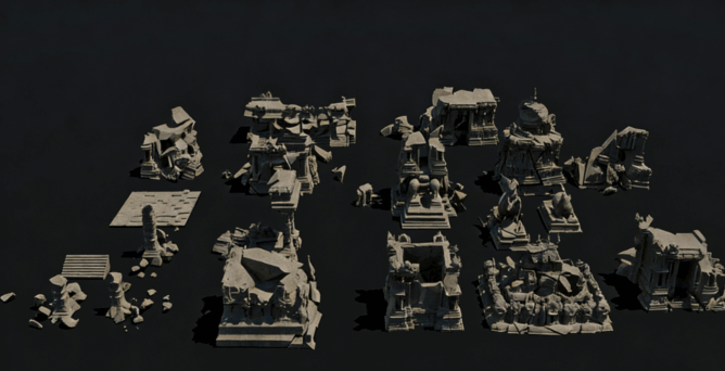 [建筑景观] 90组印度神庙寺庙建筑场景3D模型合集(图4)