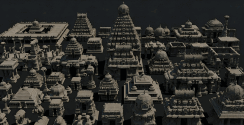 [建筑景观] 90组印度神庙寺庙建筑场景3D模型合集(图5)