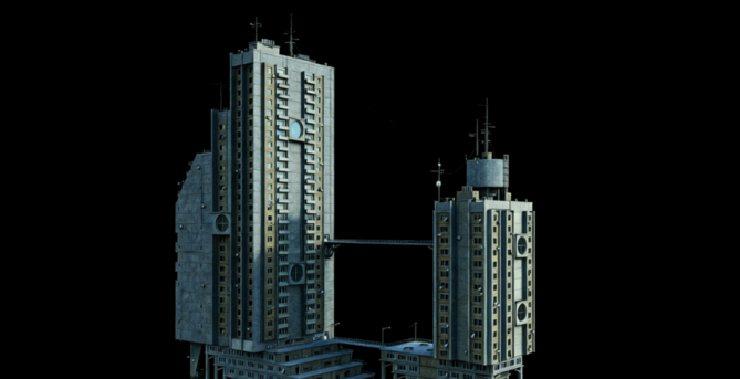 [建筑景观] 前苏联城市大楼街区建筑景观环境场景3D模型合集(图4)