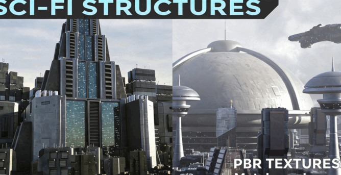 [建筑景观] 30组科幻影视游戏建筑景观城市场景3D模型(图2)