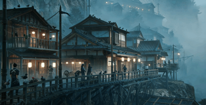 [建筑景观] 日本村庄完整建筑环境场景3D模型合集(图1)