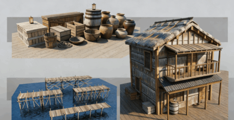 [建筑景观] 日本村庄完整建筑环境场景3D模型合集(图3)