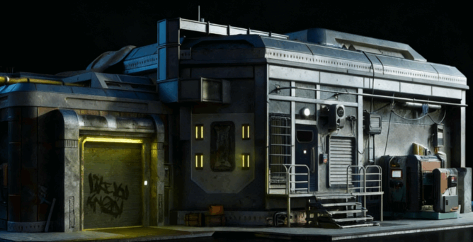 [建筑景观] 未来派贫民窟衰败废弃城市建筑场景3D模型合集(图4)