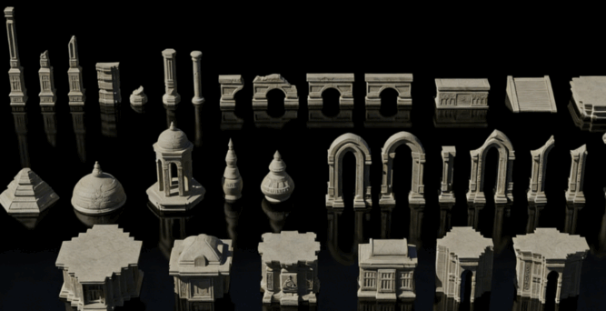[建筑景观] 30组印度寺庙神像雕塑建筑景观3D模型合集(图2)