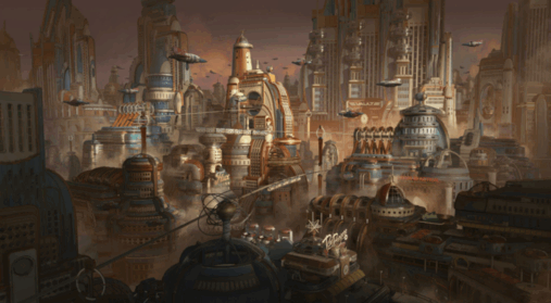 [建筑景观] 复古未来派原子朋克大都会相关建筑景观场景3D模型合集(图2)