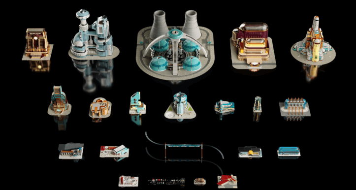 [建筑景观] 复古未来派原子朋克大都会相关建筑景观场景3D模型合集(图3)