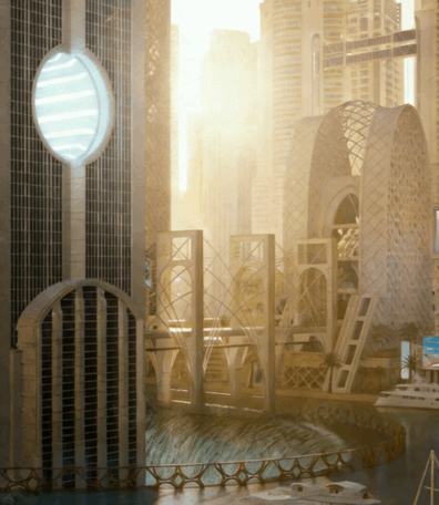 [建筑景观] 未来派中东绿洲城市建筑环境场景3D模型合集(图1)