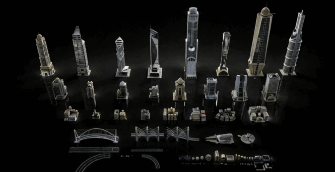 [建筑景观] 未来派中东绿洲城市建筑环境场景3D模型合集(图3)