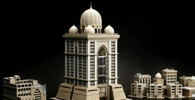 [建筑景观] 未来派中东绿洲城市建筑环境场景3D模型合集(图5)