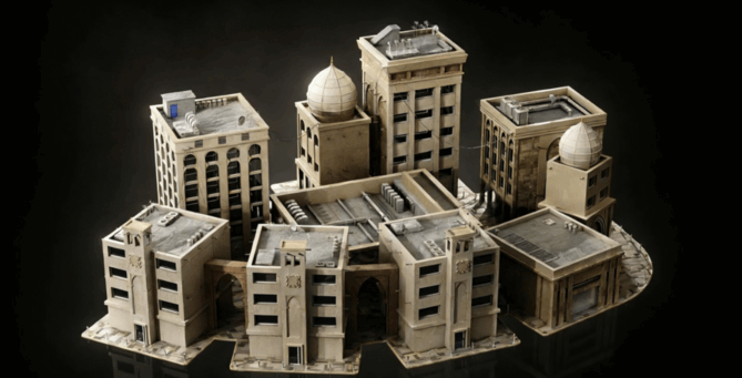 [建筑景观] 未来派中东绿洲城市建筑环境场景3D模型合集(图6)