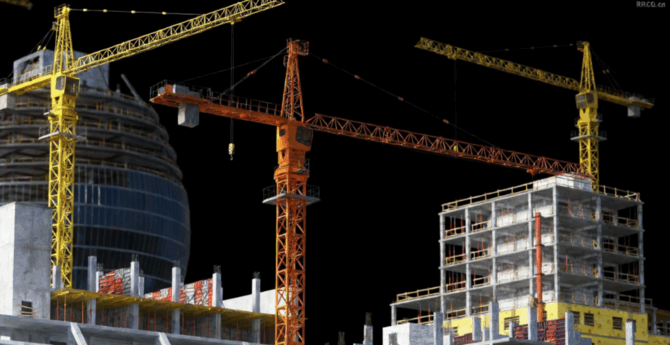 [建筑景观] 摩天大楼建筑工地钢筋水泥建筑环境场景3D模型合集(图5)