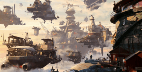 [建筑景观] 天空之城房屋飞船建筑场景3D模型合集(图2)